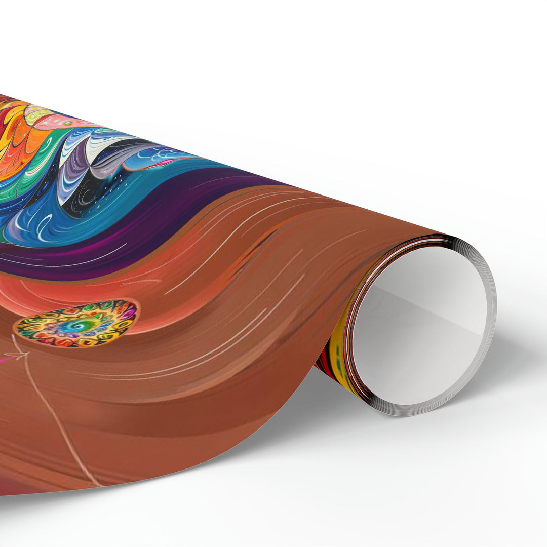 Vibrant Cosmic Mandala - Wrapping Paper - Home Decor - g(0D·IO) - 30'' x 72'' - Matte -