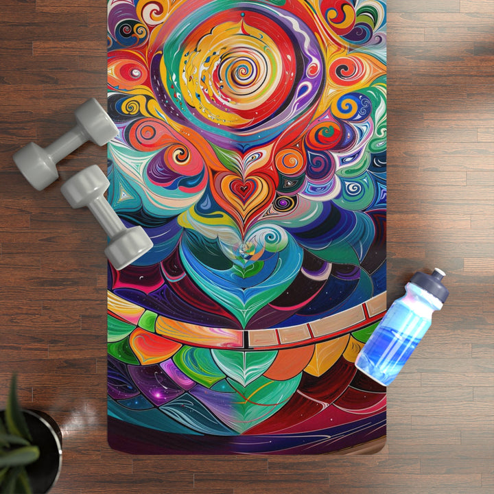 Vibrant Cosmic Mandala - Yoga Mat - Home Decor - g(0D·IO) - 24” x 68” - -