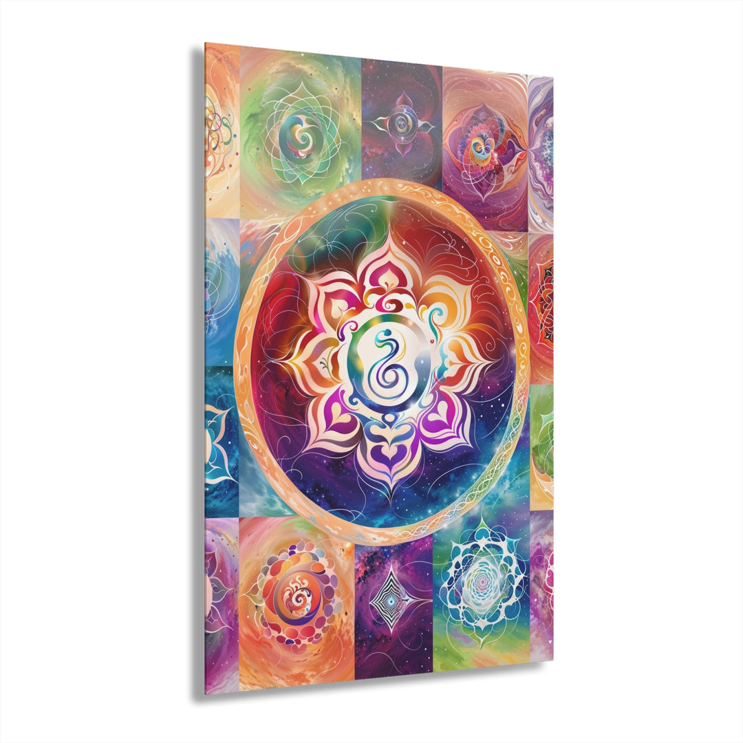 Vibrant Cosmic Mandalas - Acrylic Prints (French Cleat Hanging) - Home Decor - g(0D·IO) - 24" x 36" (Vertical) - 0.25'' -