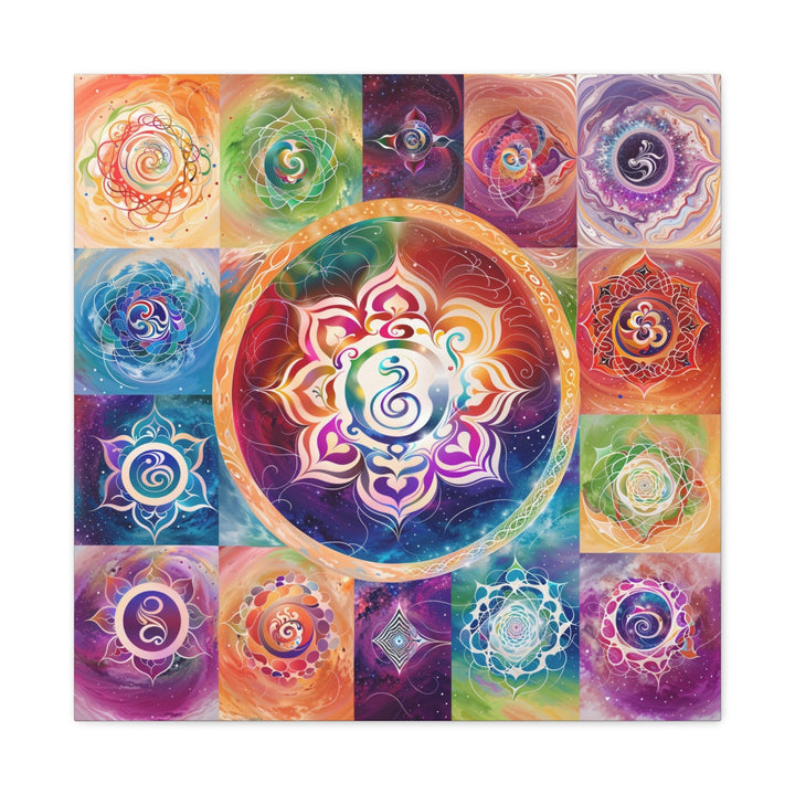 Vibrant Cosmic Mandalas - Matte Canvas Print 1.25" - Canvas - g(0D·IO) - 24″ x 24″ - 1.25" -