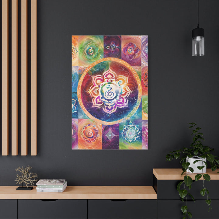 Vibrant Cosmic Mandalas - Matte Canvas Print 1.25" - Canvas - g(0D·IO) - 36" x 36" - 1.25" -