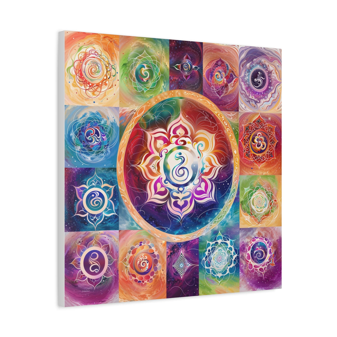 Vibrant Cosmic Mandalas - Matte Canvas Print 1.25" - Canvas - g(0D·IO) - 36" x 36" - 1.25" -