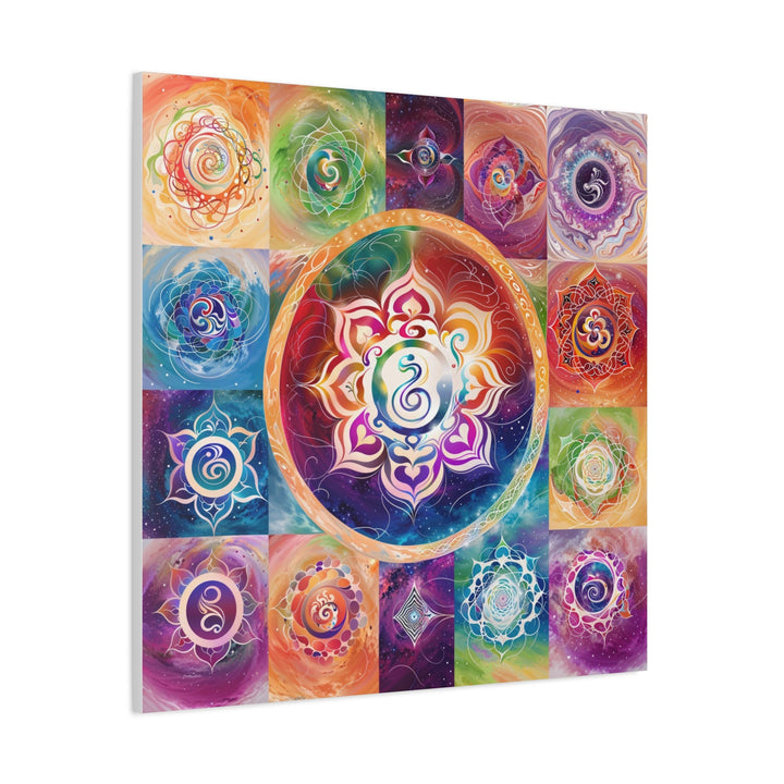 Vibrant Cosmic Mandalas - Matte Canvas Print 1.25" - Canvas - g(0D·IO) - 36" x 36" - 1.25" -