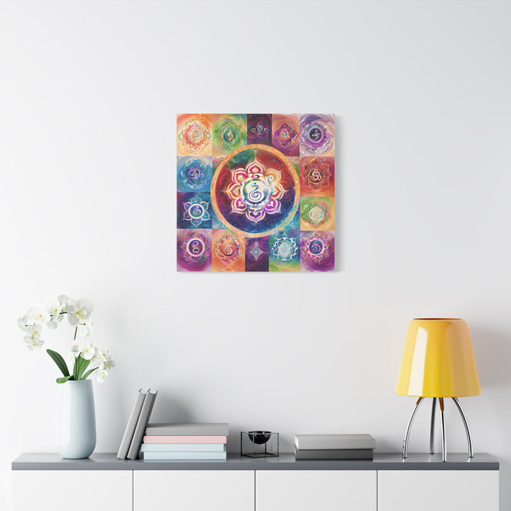 Vibrant Cosmic Mandalas - Matte Canvas Print 1.25" - Canvas - g(0D·IO) - 36" x 36" - 1.25" -