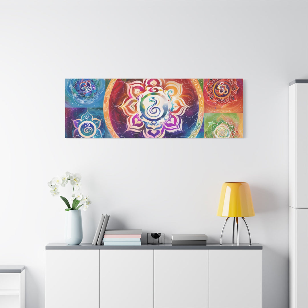 Vibrant Cosmic Mandalas - Matte Canvas Print 1.25" - Canvas - g(0D·IO) - 36" x 36" - 1.25" -