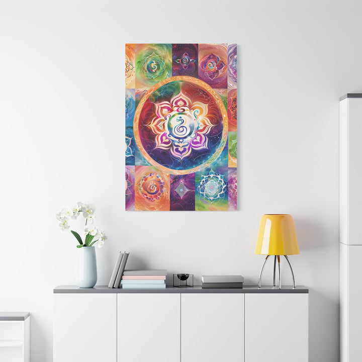 Vibrant Cosmic Mandalas - Matte Canvas Print 1.25" - Canvas - g(0D·IO) - 36" x 36" - 1.25" -