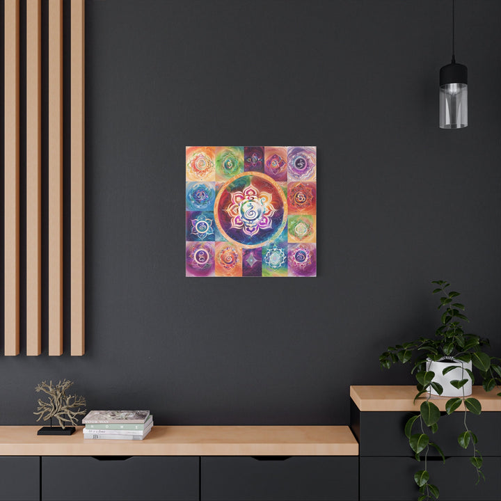 Vibrant Cosmic Mandalas - Matte Canvas Print 1.25" - Canvas - g(0D·IO) - 36" x 36" - 1.25" -