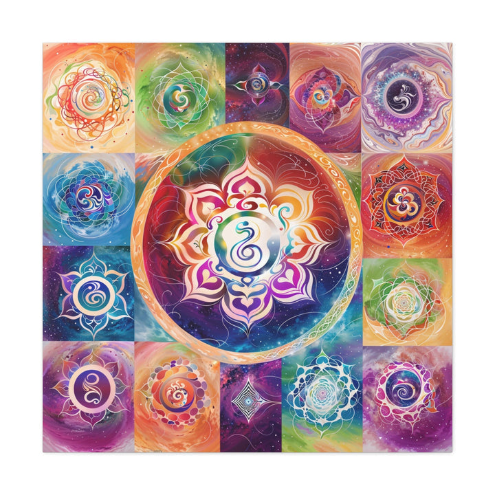 Vibrant Cosmic Mandalas - Matte Canvas Print 1.25" - Canvas - g(0D·IO) - 36" x 36" - 1.25" -