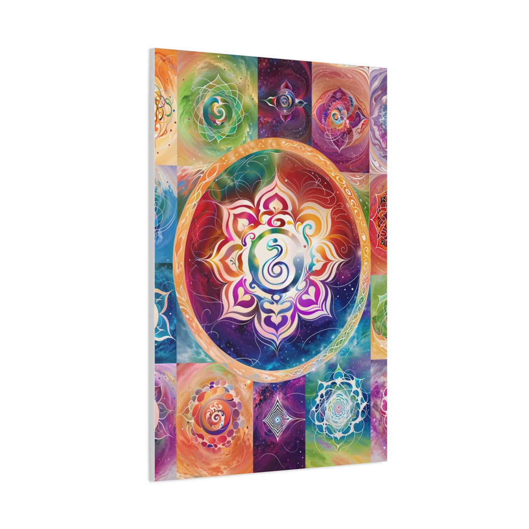 Vibrant Cosmic Mandalas - Matte Canvas Print 1.25" - Canvas - g(0D·IO) - 36" x 36" - 1.25" -