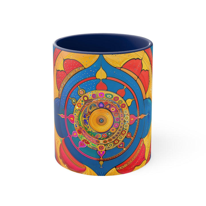 Vibrant Cosmic Spiral - Accent Coffee Mug - Mug - g(0D·IO) - Navy - 11oz -