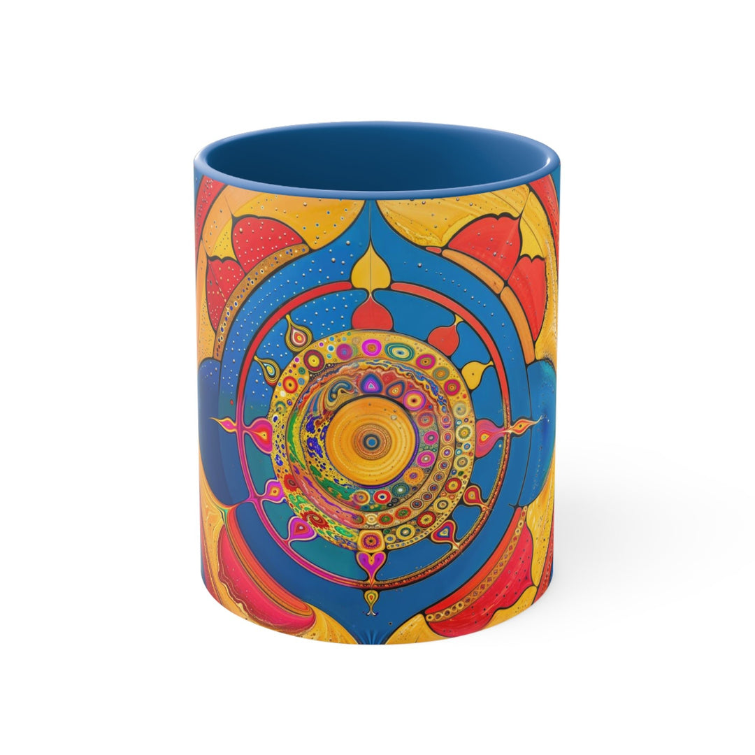 Vibrant Cosmic Spiral - Accent Coffee Mug - Mug - g(0D·IO) - Blue - 11oz -