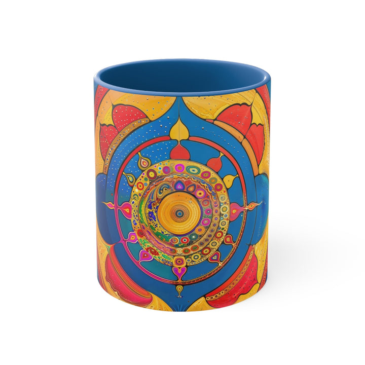 Vibrant Cosmic Spiral - Accent Coffee Mug - Mug - g(0D·IO) - Blue - 11oz -