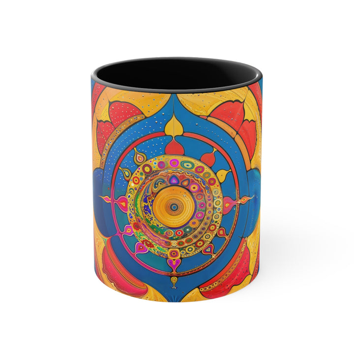 Vibrant Cosmic Spiral - Accent Coffee Mug - Mug - g(0D·IO) - Black - 11oz -