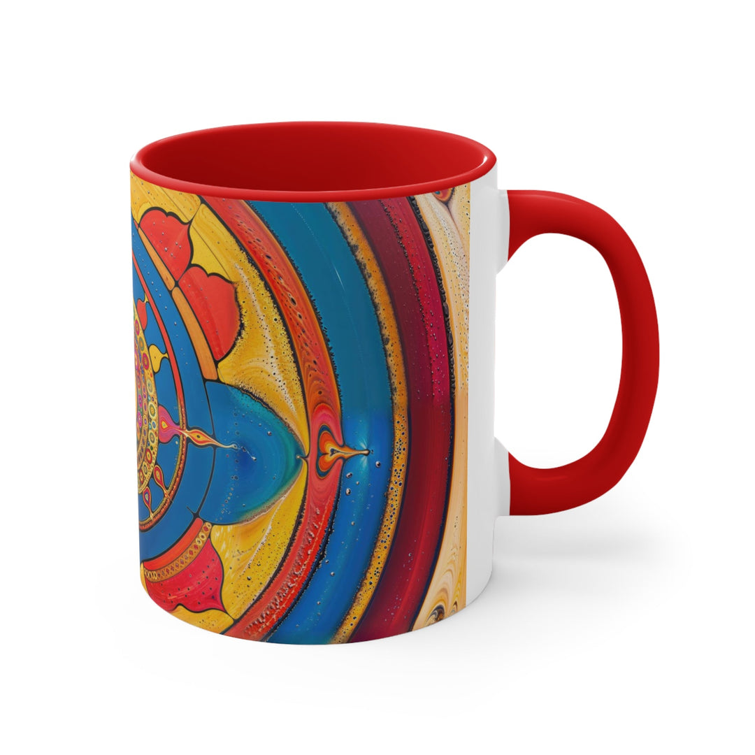 Vibrant Cosmic Spiral - Accent Coffee Mug - Mug - g(0D·IO) - Pink - 11oz -