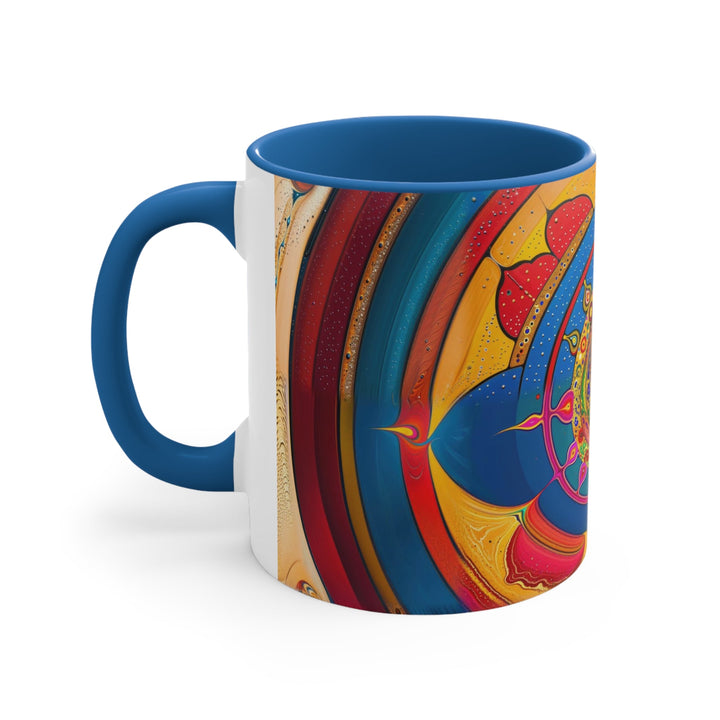 Vibrant Cosmic Spiral - Accent Coffee Mug - Mug - g(0D·IO) - Pink - 11oz -