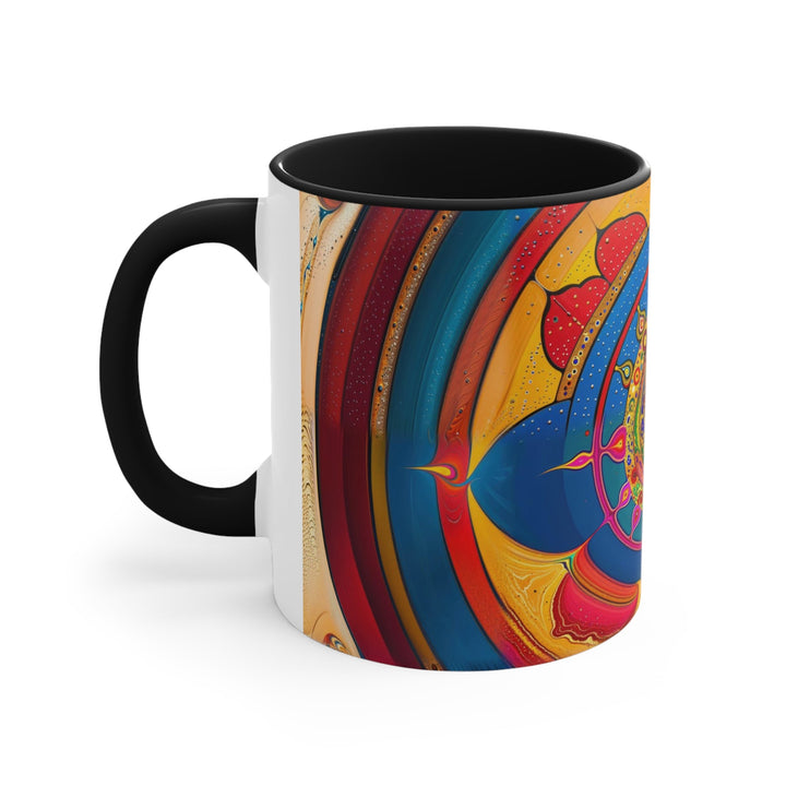 Vibrant Cosmic Spiral - Accent Coffee Mug - Mug - g(0D·IO) - Pink - 11oz -