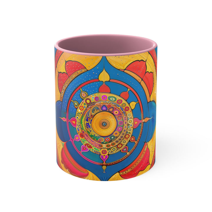 Vibrant Cosmic Spiral - Accent Coffee Mug - Mug - g(0D·IO) - Pink - 11oz -