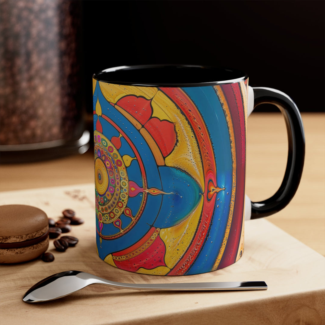 Vibrant Cosmic Spiral - Accent Coffee Mug - Mug - g(0D·IO) - Pink - 11oz -