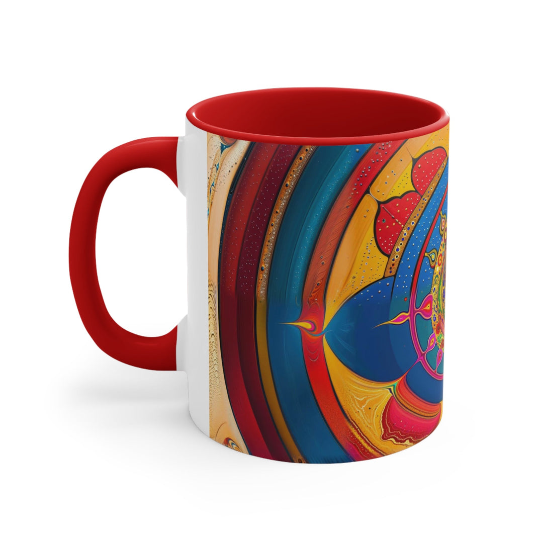 Vibrant Cosmic Spiral - Accent Coffee Mug - Mug - g(0D·IO) - Pink - 11oz -