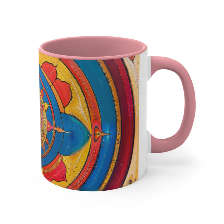 Vibrant Cosmic Spiral - Accent Coffee Mug - Mug - g(0D·IO) - Pink - 11oz -