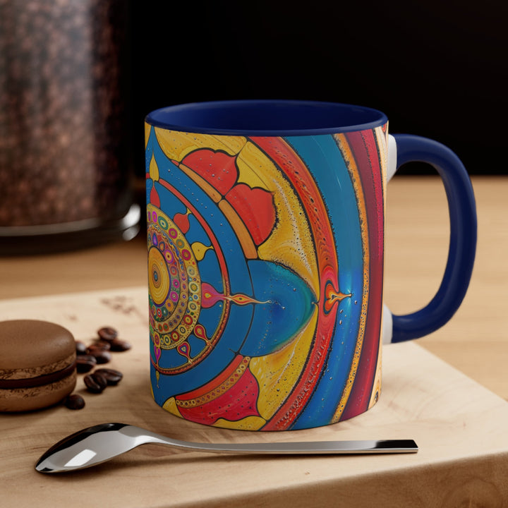 Vibrant Cosmic Spiral - Accent Coffee Mug - Mug - g(0D·IO) - Pink - 11oz -