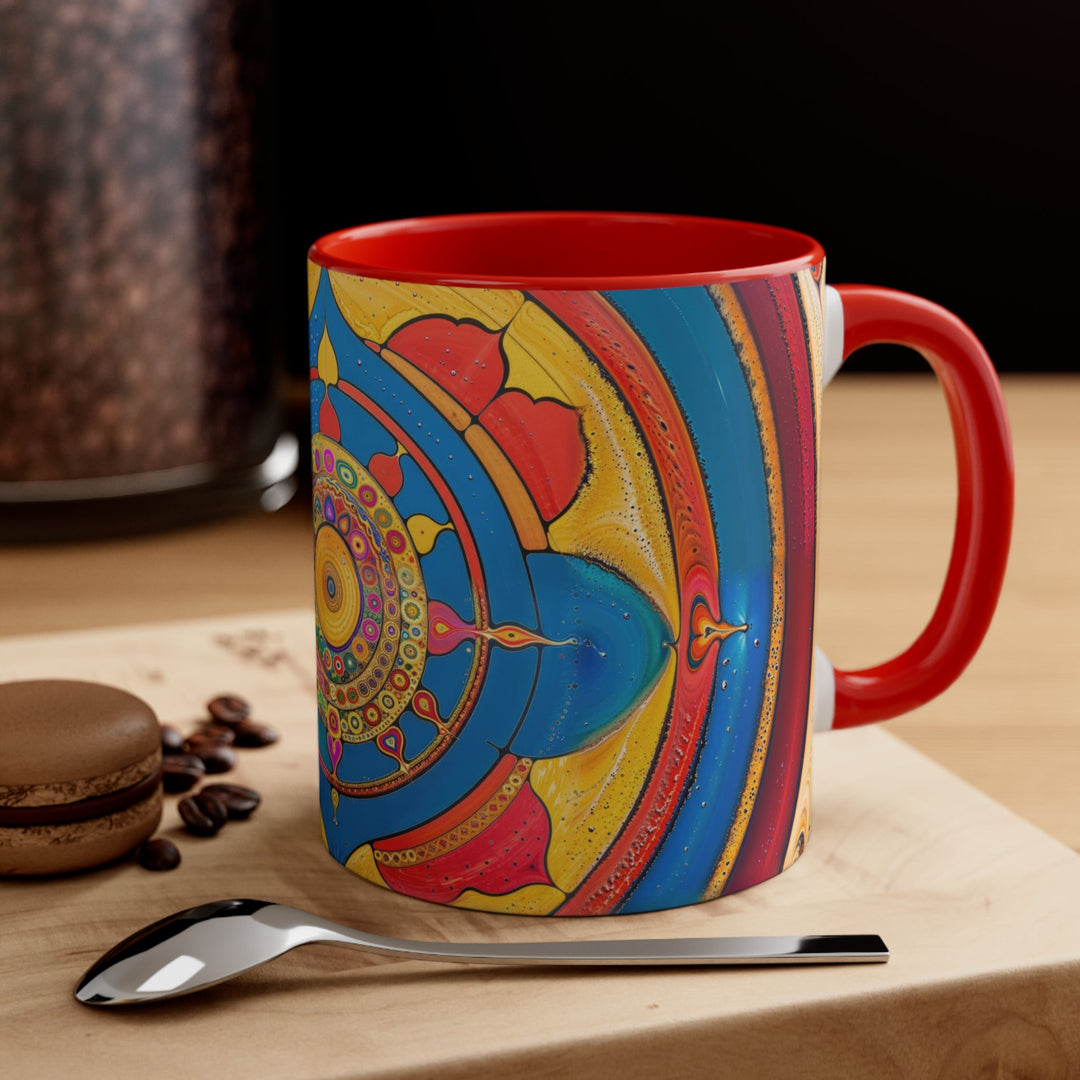 Vibrant Cosmic Spiral - Accent Coffee Mug - Mug - g(0D·IO) - Pink - 11oz -