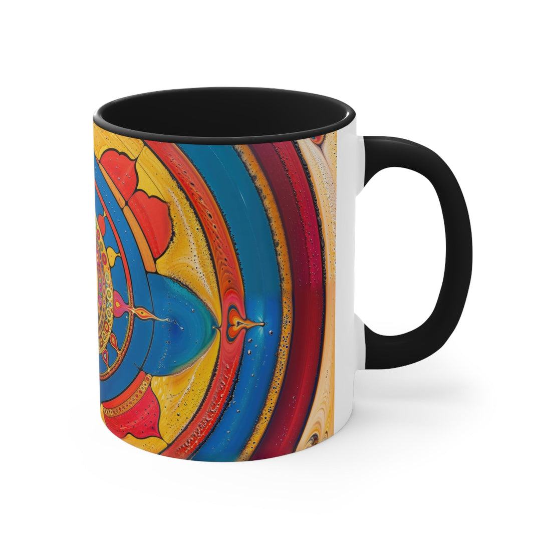 Vibrant Cosmic Spiral - Accent Coffee Mug - Mug - g(0D·IO) - Pink - 11oz -