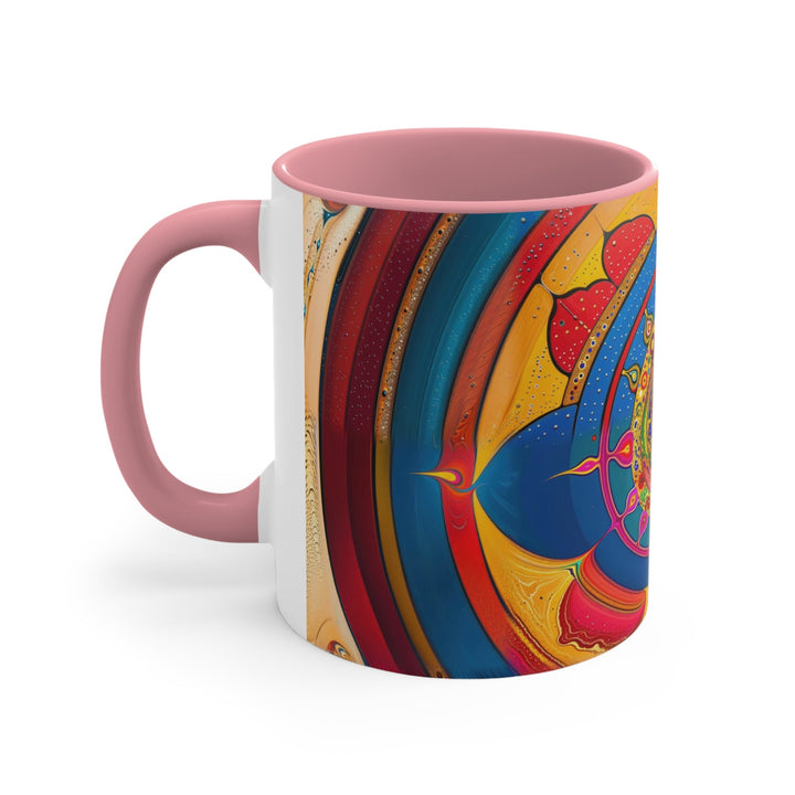 Vibrant Cosmic Spiral - Accent Coffee Mug - Mug - g(0D·IO) - Pink - 11oz -