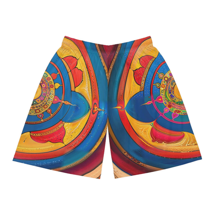 Vibrant Cosmic Spiral - AOP Basketball Shorts - All Over Prints - g(0D·IO) - Seam thread color automatically matched to design - XS -