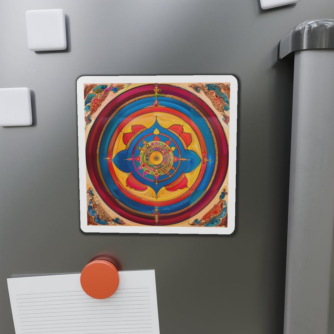 Vibrant Cosmic Spiral - Die-cut Magnet - Home Decor - g(0D·IO) - 6 × 6" - Die-Cut - 1 pc