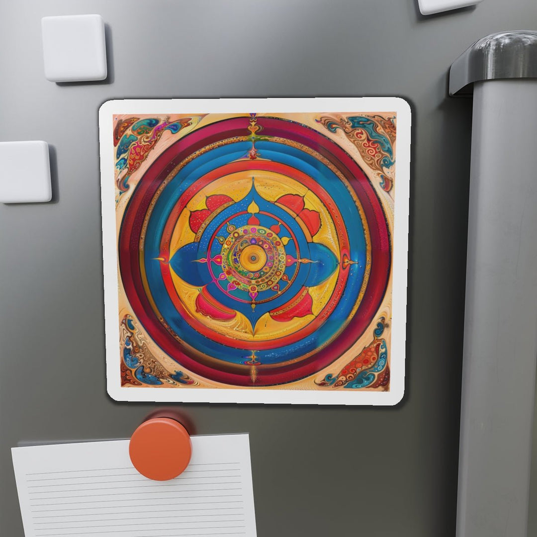 Vibrant Cosmic Spiral - Die-cut Magnet - Home Decor - g(0D·IO) - 6 × 6" - Die-Cut - 1 pc