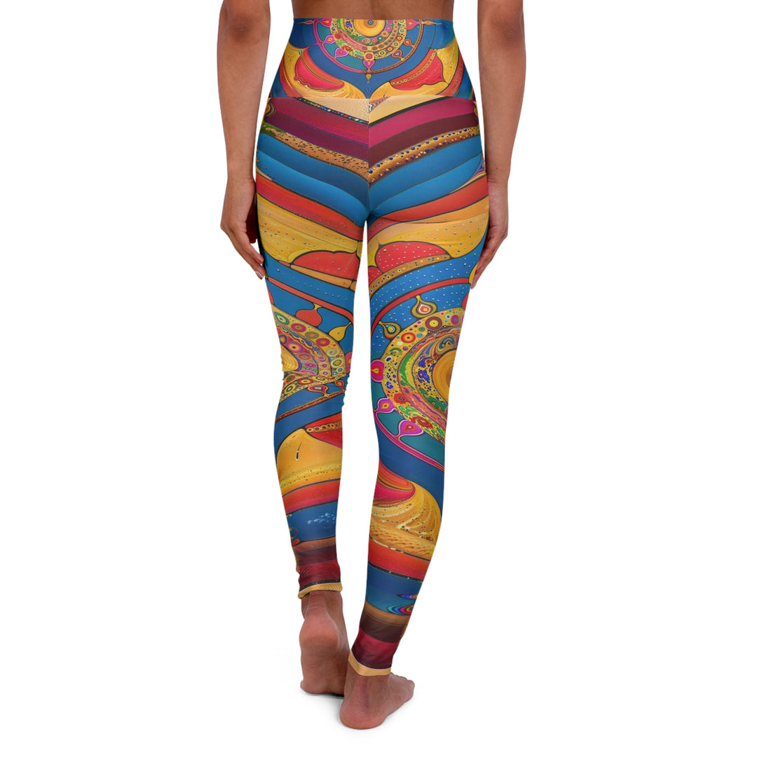 Vibrant Cosmic Spiral - High Waisted AOP Yoga Leggings - All Over Prints - g(0D·IO) - XS - -