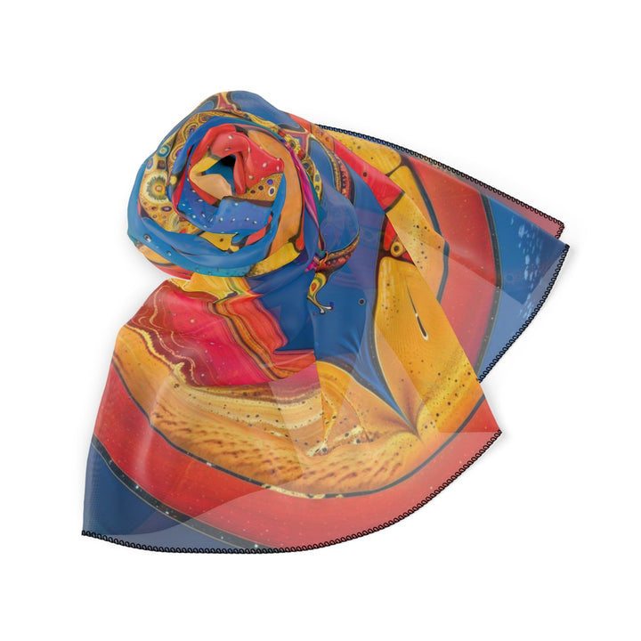 Vibrant Cosmic Spiral - Poly Scarf - Accessories - g(0D·IO) - Poly chiffon - 50" × 50" -