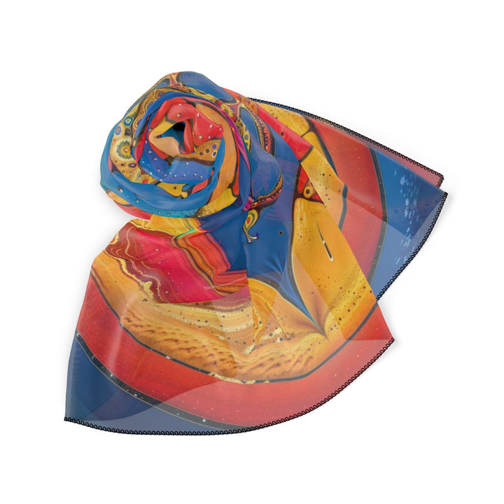 Vibrant Cosmic Spiral - Poly Scarf - Accessories - g(0D·IO) - Poly chiffon - 50" × 50" -