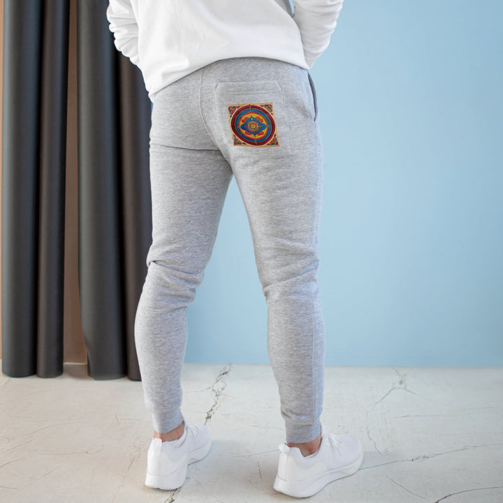 Vibrant Cosmic Spiral - Premium Fleece Joggers - Trousers - g(0D·IO) - Heather Grey - M -