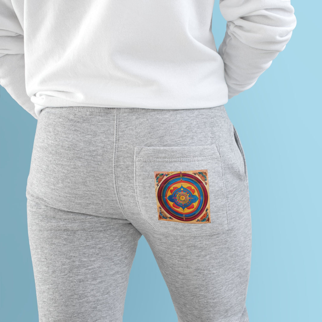 Vibrant Cosmic Spiral - Premium Fleece Joggers - Trousers - g(0D·IO) - Charcoal Heather - M -