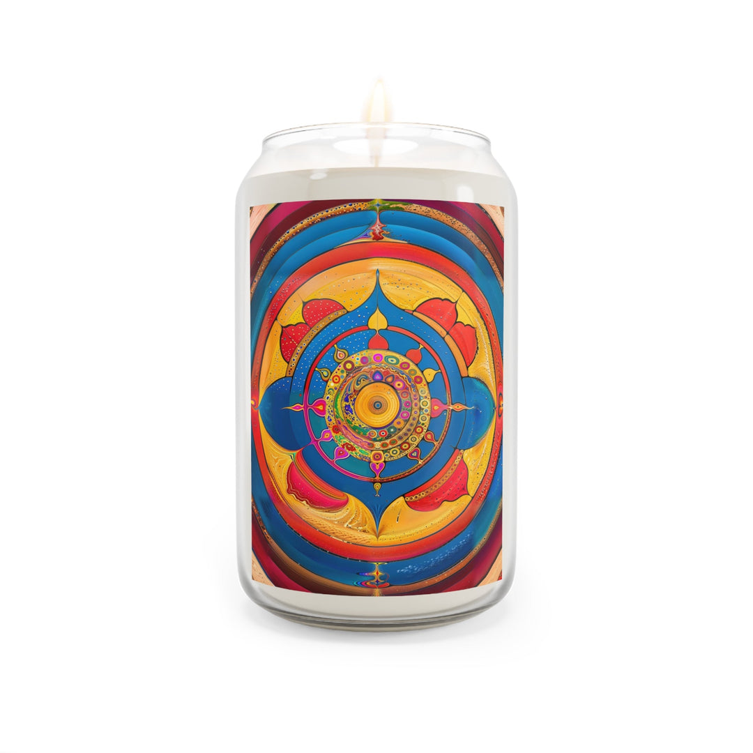 Vibrant Cosmic Spiral - Scented Candle - Home Decor - g(0D·IO) - Vanilla Bean - 13.75oz -