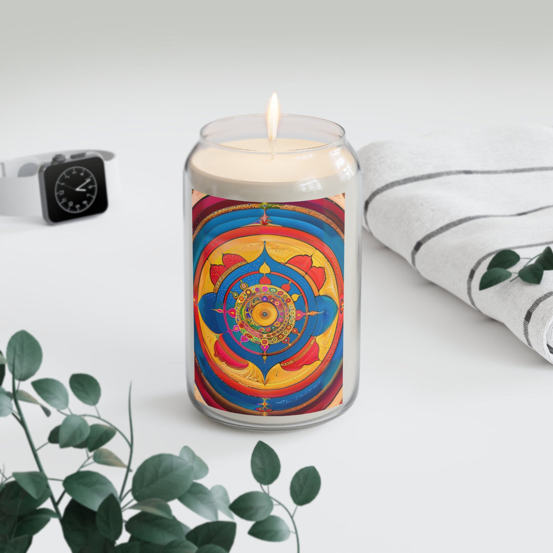 Vibrant Cosmic Spiral - Scented Candle - Home Decor - g(0D·IO) - Vanilla Bean - 13.75oz -