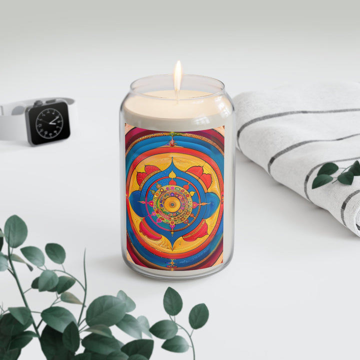 Vibrant Cosmic Spiral - Scented Candle - Home Decor - g(0D·IO) - Vanilla Bean - 13.75oz -