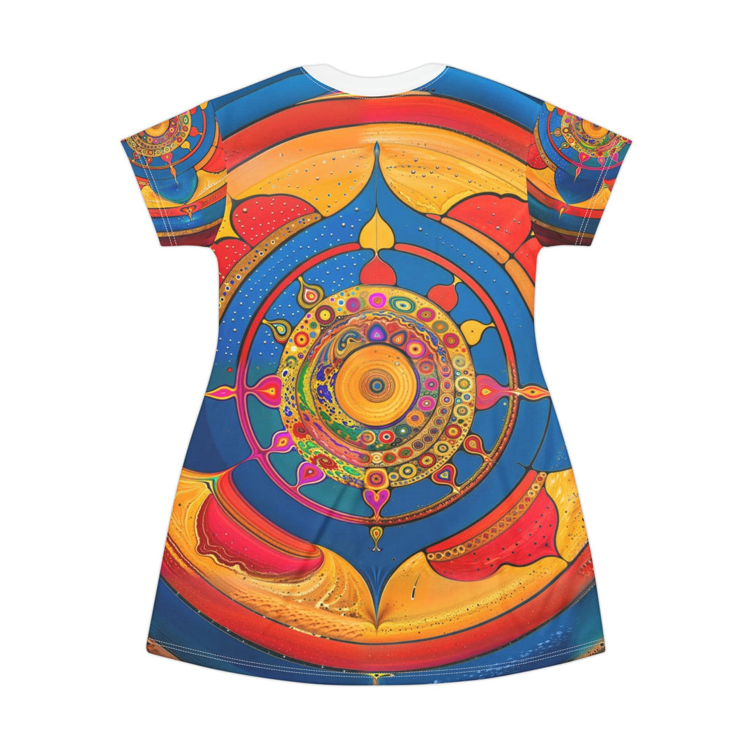 Vibrant Cosmic Spiral - T-Shirt Dress - All Over Prints - g(0D·IO) - XS - -