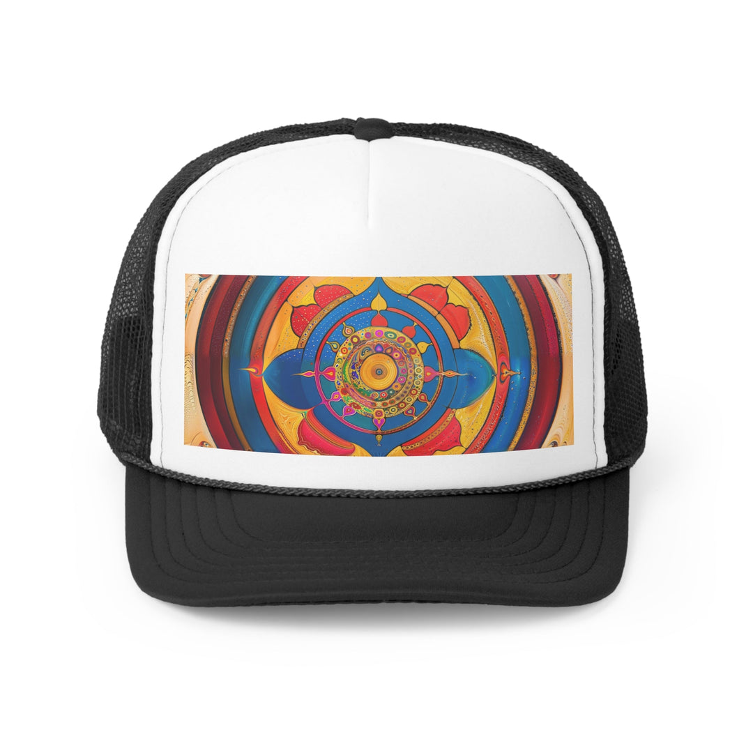 Vibrant Cosmic Spiral - Trucker Hat - Hats - g(0D·IO) - Black - One size -