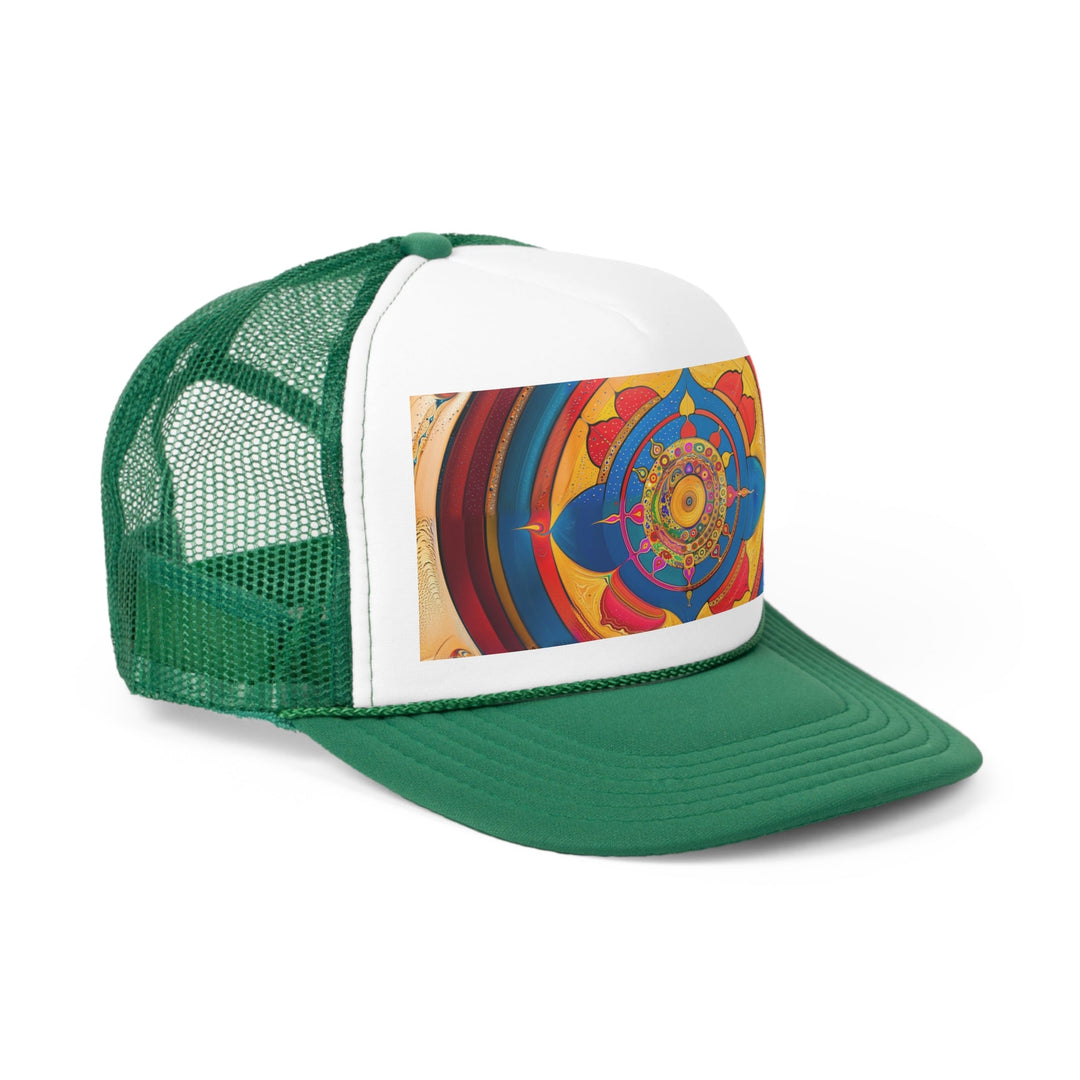 Vibrant Cosmic Spiral - Trucker Hat - Hats - g(0D·IO) - Pink - One size -