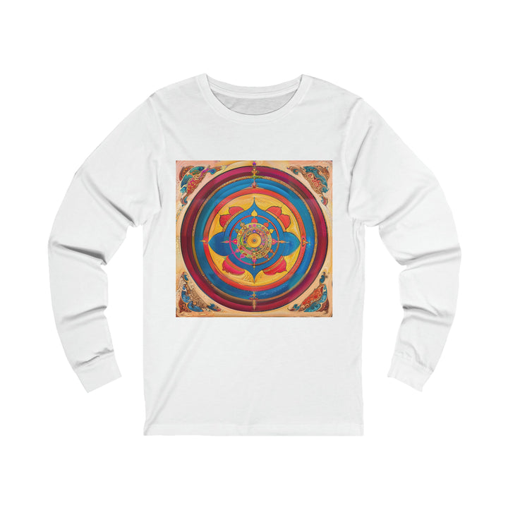 Vibrant Cosmic Spiral - Unisex Jersey Long Sleeve Tee - Long-sleeve - g(0D·IO) - S - White -