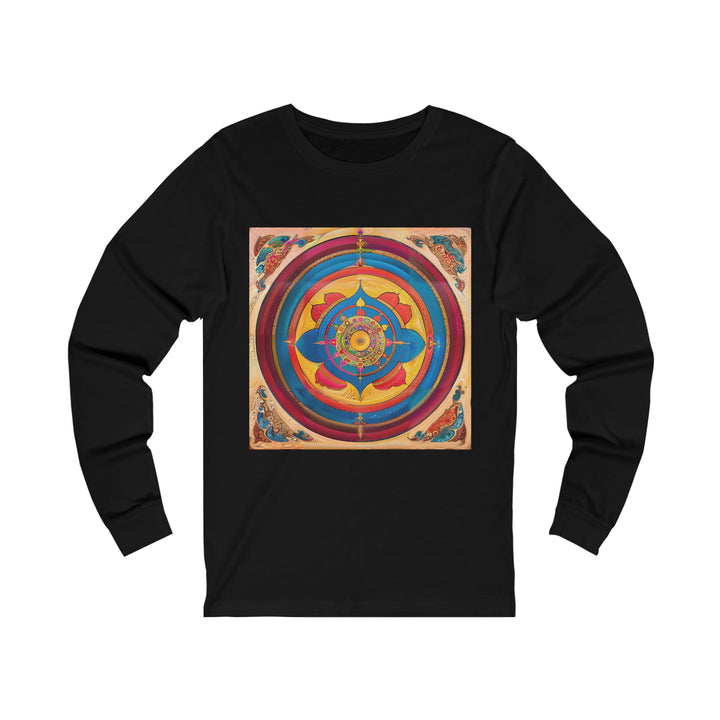 Vibrant Cosmic Spiral - Unisex Jersey Long Sleeve Tee - Long-sleeve - g(0D·IO) - S - Black -