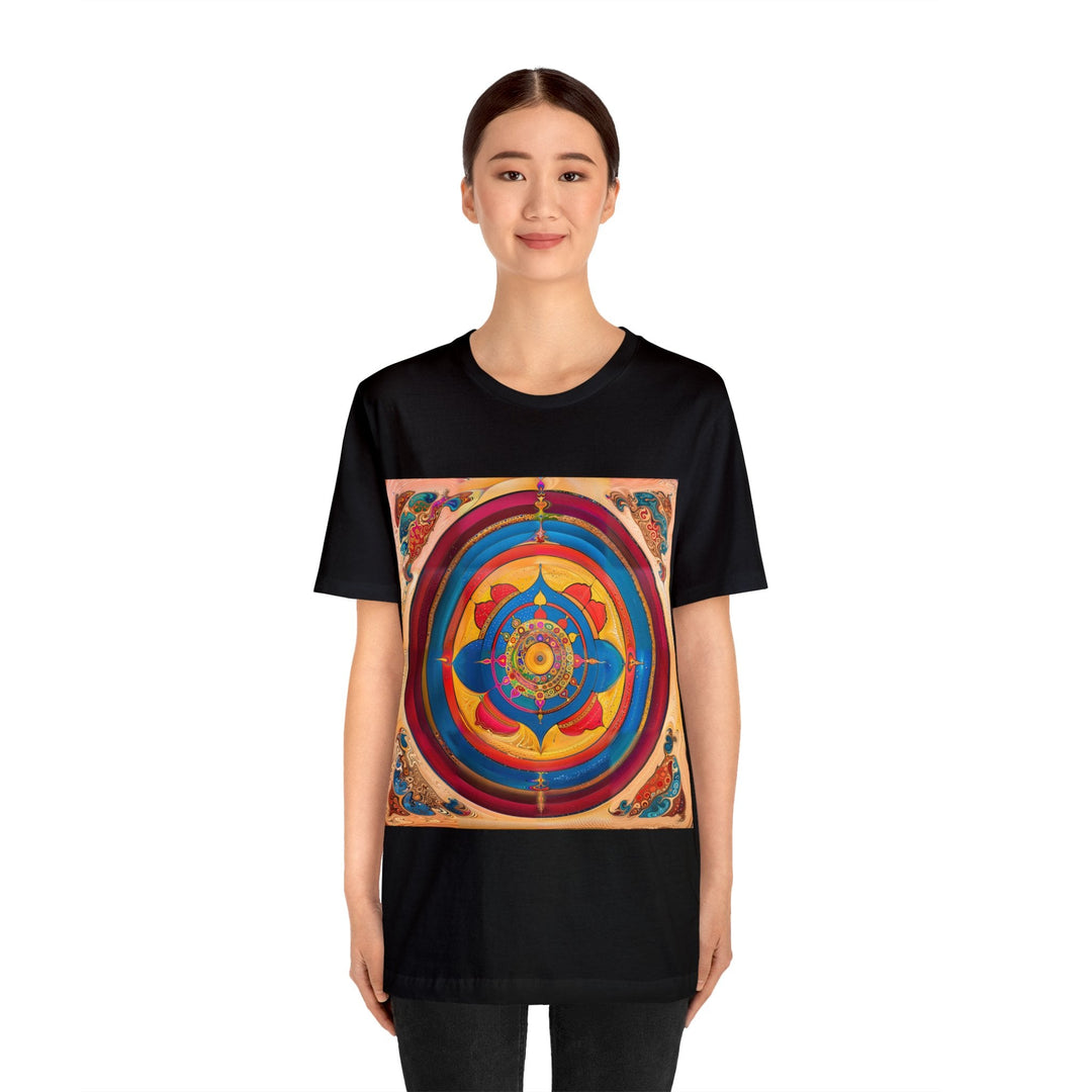 Vibrant Cosmic Spiral - Unisex Jersey Short Sleeve Tee - T-Shirt - g(0D·IO) - Black - S -