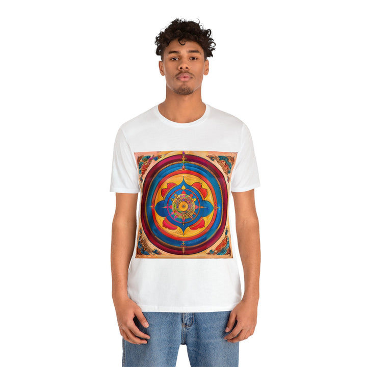 Vibrant Cosmic Spiral - Unisex Jersey Short Sleeve Tee - T-Shirt - g(0D·IO) - Black - S -