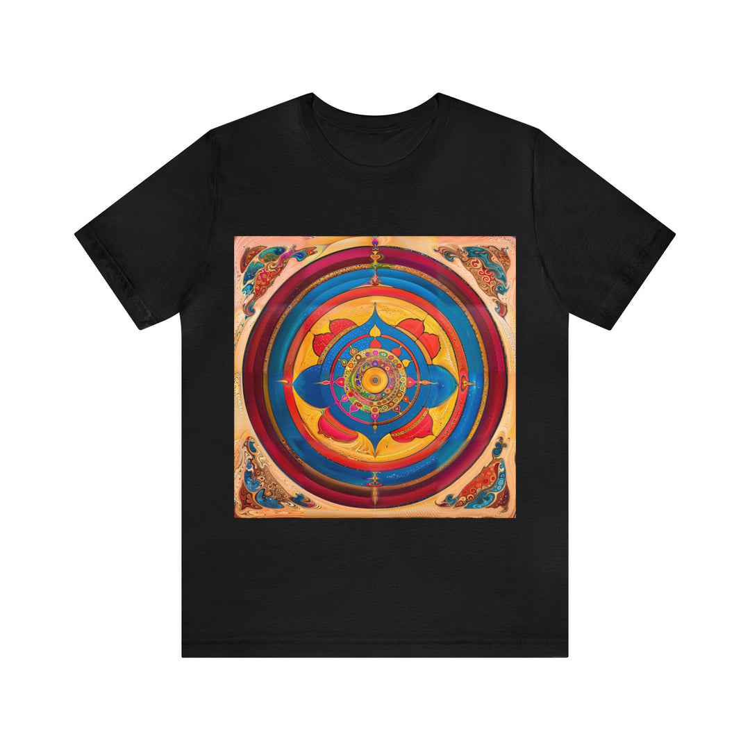 Vibrant Cosmic Spiral - Unisex Jersey Short Sleeve Tee - T-Shirt - g(0D·IO) - Black - S -