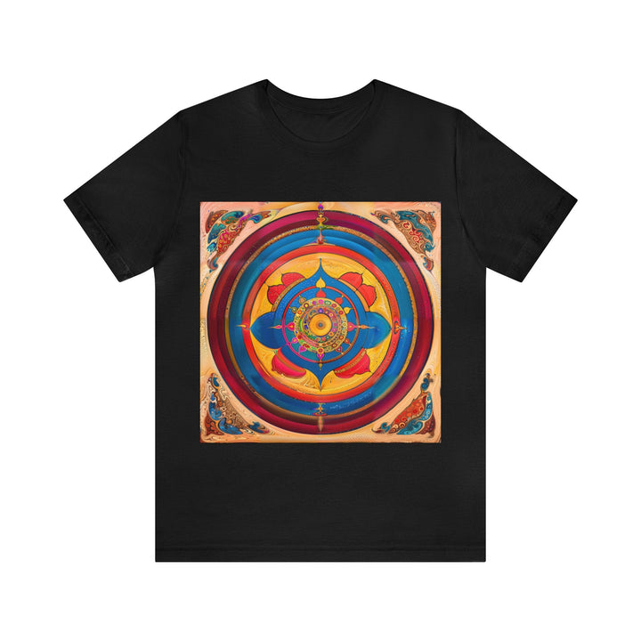 Vibrant Cosmic Spiral - Unisex Jersey Short Sleeve Tee - T-Shirt - g(0D·IO) - Black - S -