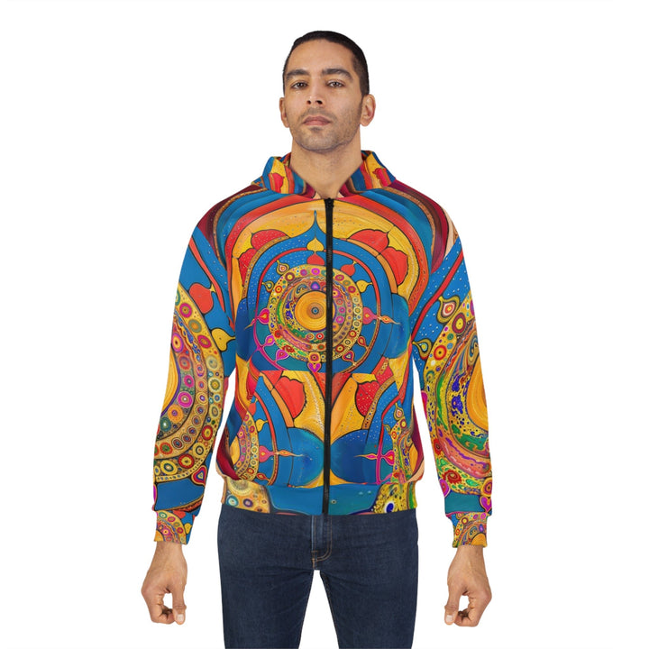 Vibrant Cosmic Spiral - Unisex Zip Hoodie - All Over Prints - g(0D·IO) - XS - -