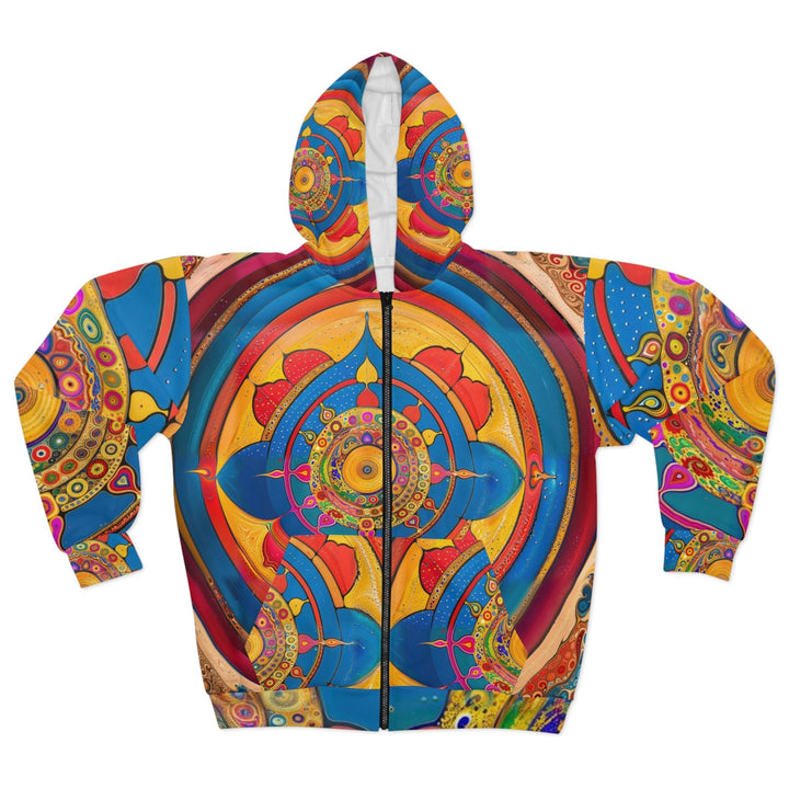 Vibrant Cosmic Spiral - Unisex Zip Hoodie - All Over Prints - g(0D·IO) - XS - -